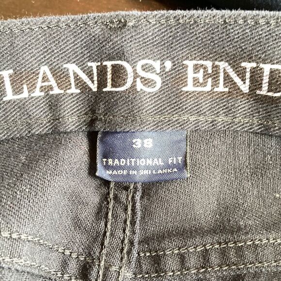Land’s End Men’s Traditional Fit Dark Wash Cotton Denim Jeans 38 x 32” Black - Picture 8 of 15